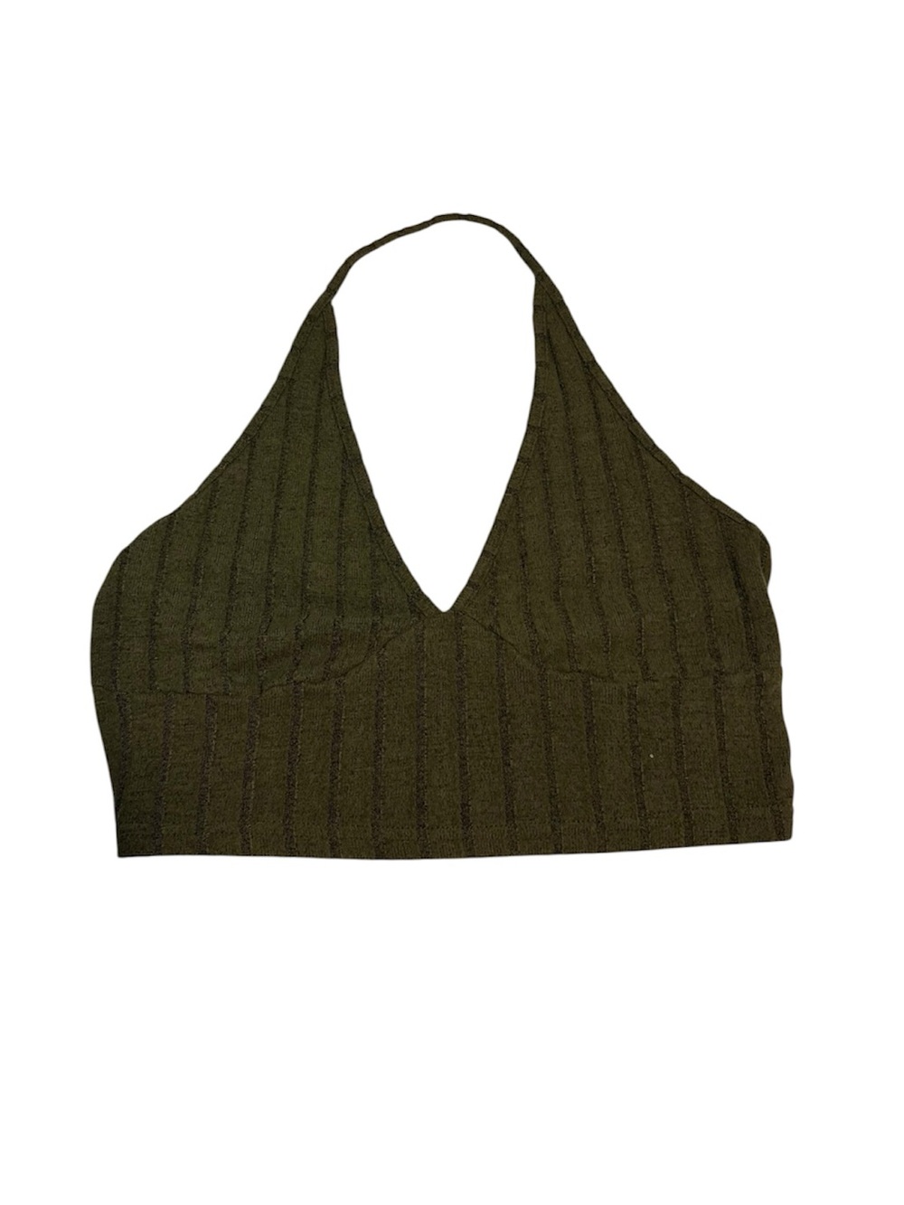SHEIN Halter Neck Crop Top Green Medium